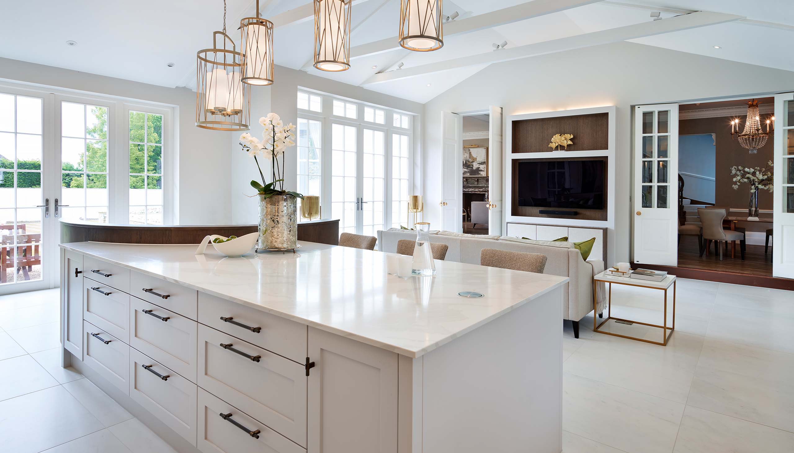 Bespoke Kitchen Perthshire Scotland Island Media Wall bespoke kitchen island and media wall in perthshire scotland