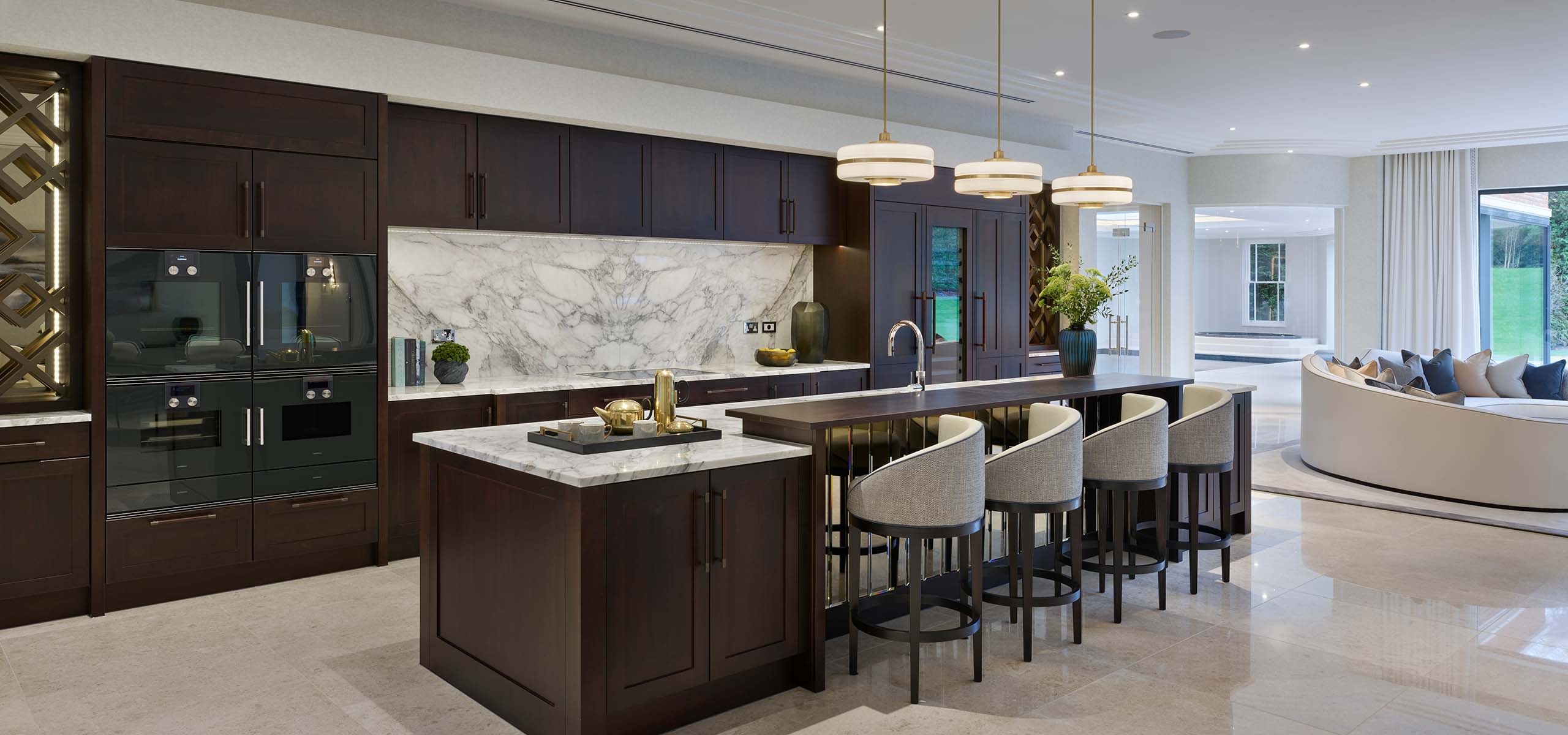 Wentworth Surrey Lyon Layon Bespoke Kitchen Living Space Full View